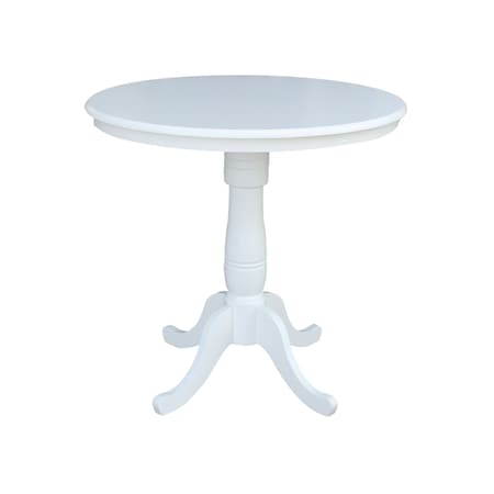 International Concepts Round 36 in Round Top Pedestal Table, 34.9 inH, White, 36 W, 36 L, 35.1 in H, Wood, White K08-36RT-6B